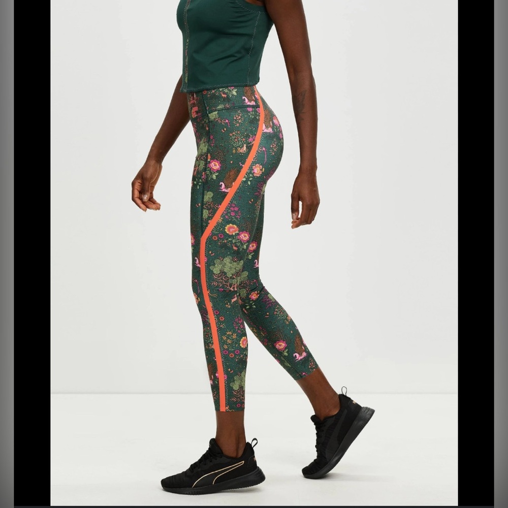 PUMA X LIBERTY WOMEN'S FOREVER LUXE HW 7/8 TIGHT size XS green